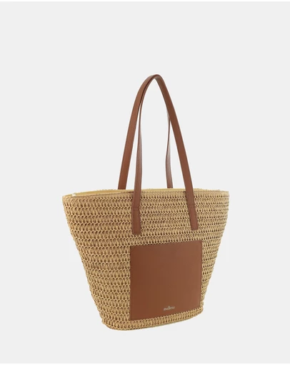 Milleni - Milleni Natural Raffia Straw Tote Bag