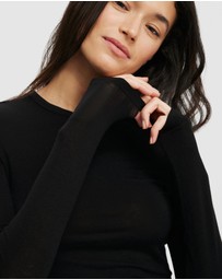 Cotton On - Sheer Layer Crew Long Sleeve Top