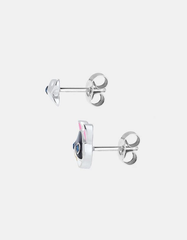 Elli Jewelry - Crystal Cat Kids Stud Earrings in 925 Silver