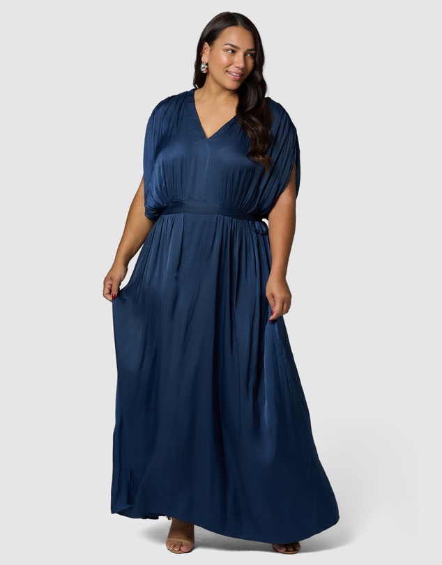 Pink Dusk by Curve Project - Aphrodite Satin Maxi Dress