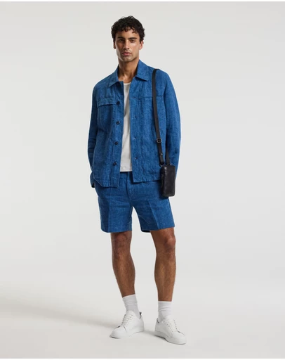 Calibre - Washed Linen Shirt Jacket Indigo