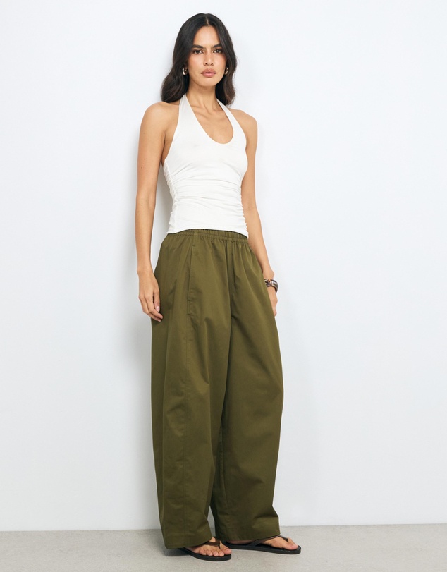 AERE - Organic Cotton Twill Barrel Leg Pants
