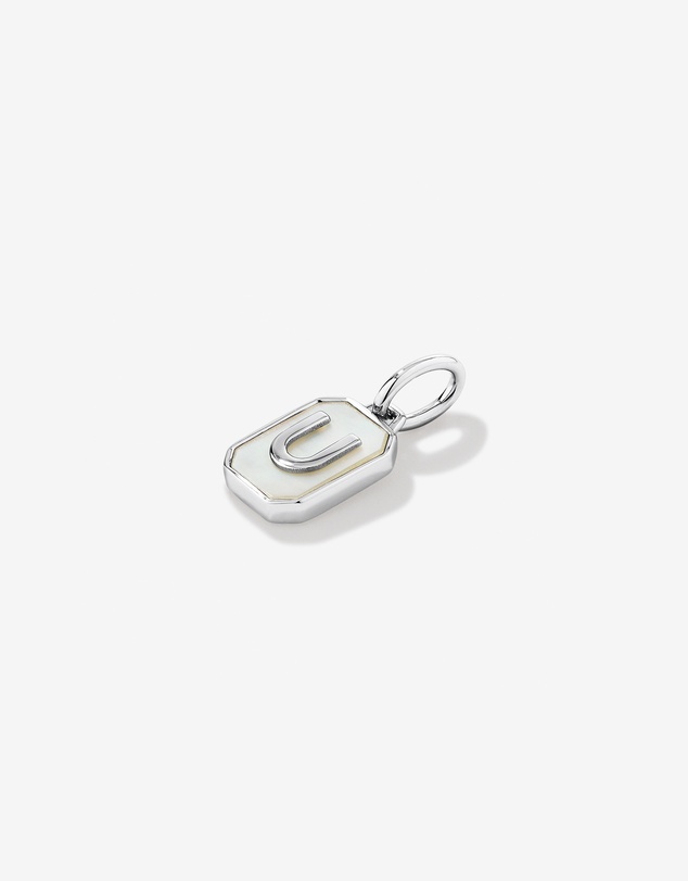 Michael Hill - Letter U Mother of Pearl Initial Pendant in Sterling Silver