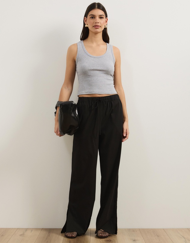 Atmos&Here - Celina Linen Blend Pants with Updated Waistband Detail