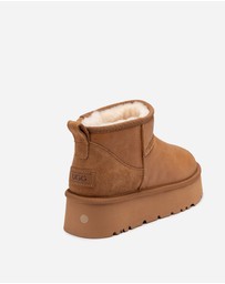 Ozwear Connection Uggs - Ugg Classic Platform Ultra Mini Boot (Oiled Leather) (4.5cm)