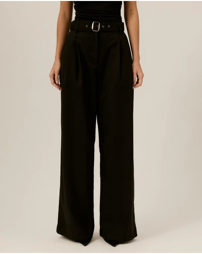 Tussah - Nora Belted Pleated Wide Leg Pants