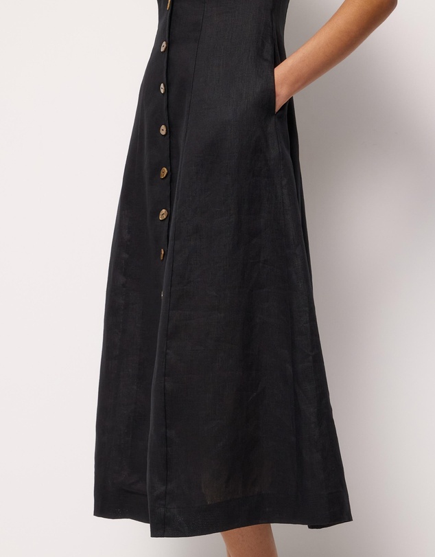AERE - Rani Linen Midi Dress