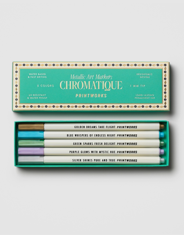 Printworks - Printworks Metallic Art Markers-5pack
