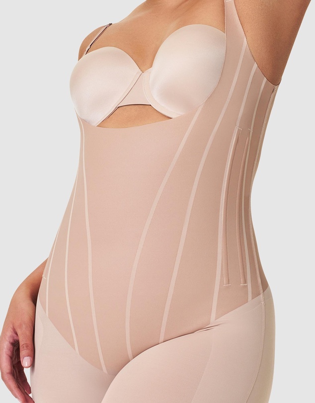 Spanx - TotalContour-Open-Bust Mid-Thigh Bodysuit