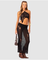 EDIKTED - Britt Distressed Asymmetric Knit Top