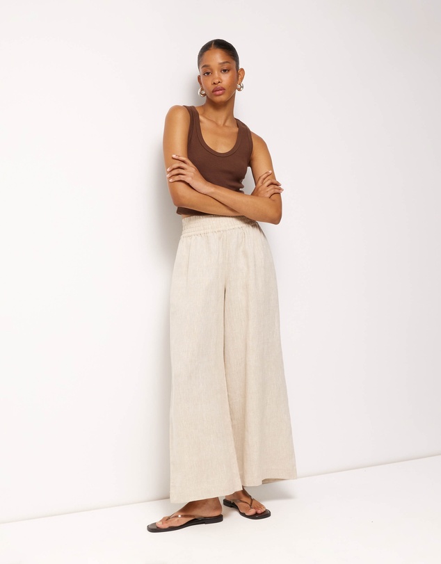 AERE - Tori Cropped Linen Pants