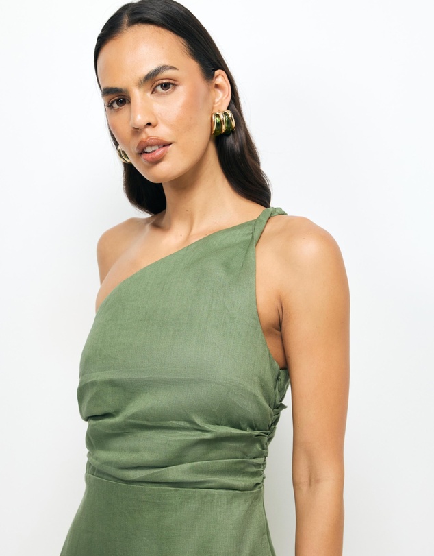 Revibe - Repaired AERE Lettie One Shoulder Maxi Dress - AU 16
