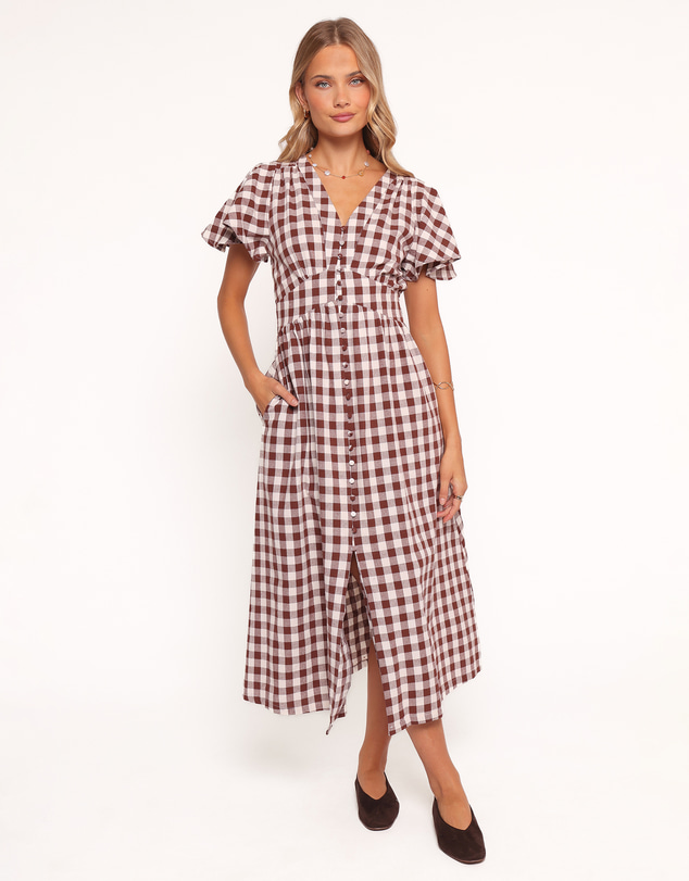 Petal & Pup - Robinson Maxi Dress - Brown Gingham