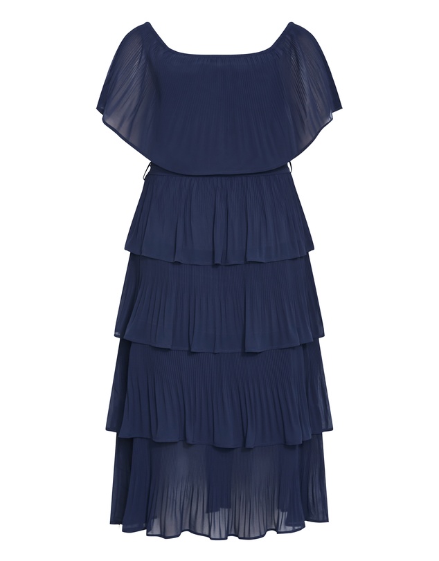 City Chic - Plus size Night Garden Print Midi Dress - navy