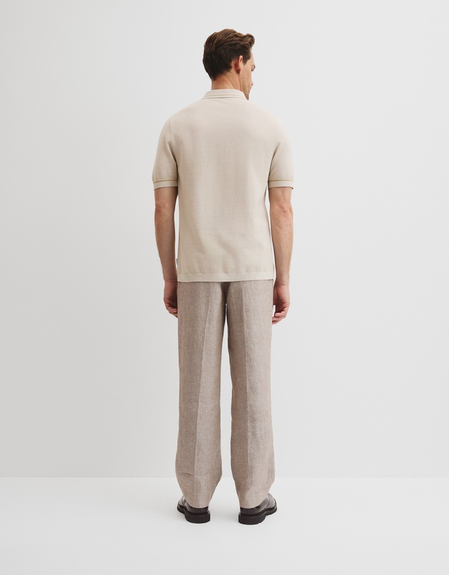 Country Road - Australian Cotton Blend Silk Tipped Knit Polo