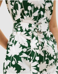 Tommy Hilfiger - Floral Print Cap Sleeve Midi Dress