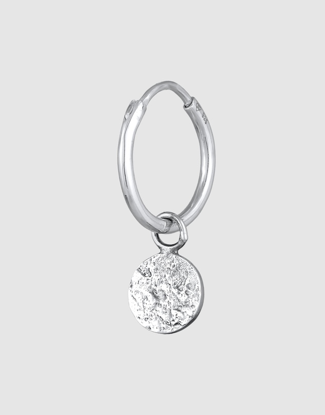 Kuzzoi - ICONIC EXCLUSIVE - Earrings Men Creoles Platelet Pendant Organic Single Piece in 925 sterling silver