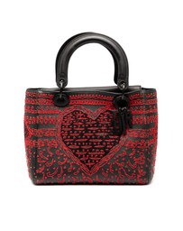 Pre-Loved by Azura Reborn - Pre-Loved Medium Smooth Calfskin Embroidered Heart Playing Cards Lady Dior