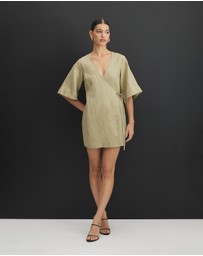 AERE - Sloane Mini Wrap Dress