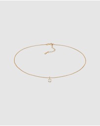 Elli Jewelry - Necklace Choker Zirconia Solitaire Basic in 925 Sterling Silver Gold Plated
