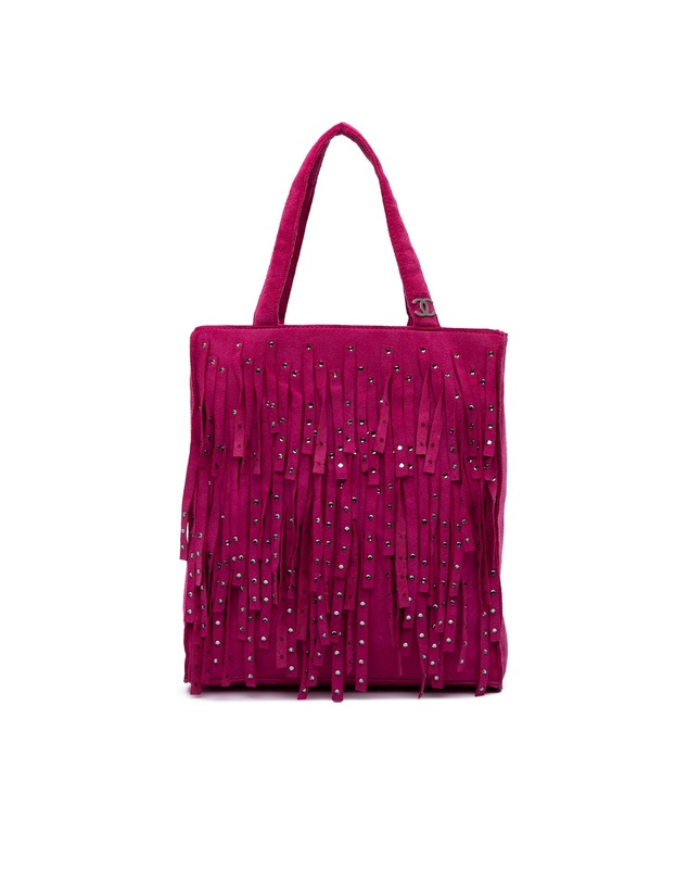 Pre-Loved by Azura Reborn - Pre-Loved chanel Embellished Suede Tote Bag with Fringe Details