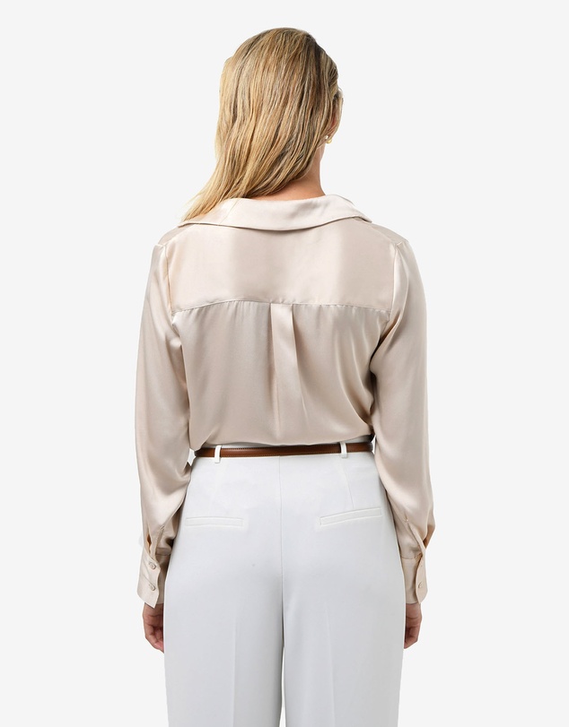 Forcast - Lila V-neck Satin Blouse