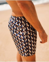 Swim Shady - Cobalt Geo Swim Shorts