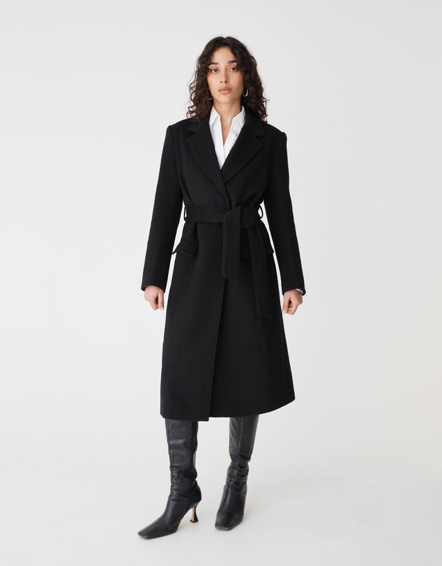 Forcast - Orla Wool Blend Tie Waist Coat