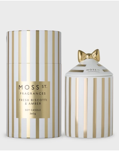 Moss St Fragrances - Fresh Biscotti & Amber Ceramic Candle 360g