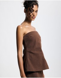 Lover - Vesper Suede Look Strapless Top