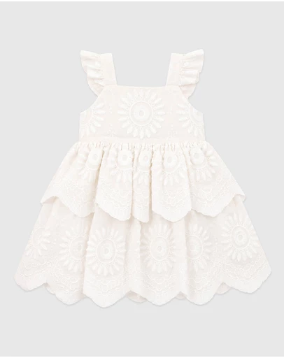 Bebe by Minihaha - Tiered Broidery Dress 3-7Y