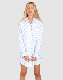 Sant And Abel - Women's Blue Palm Tree Night Shirt
