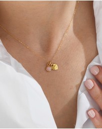 Von Treskow - Cable Chain Necklace with Pink Opal & VT Heart