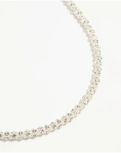 Lovisa - Silver Plated Diamante Fireball Chain Necklace
