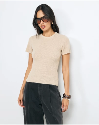 AERE - Vea Organic Cotton Textured Knit Tee