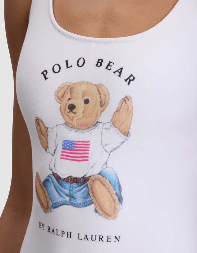 Polo Ralph Lauren - Terry Polo Bear High Leg One-Piece Swimsuit
