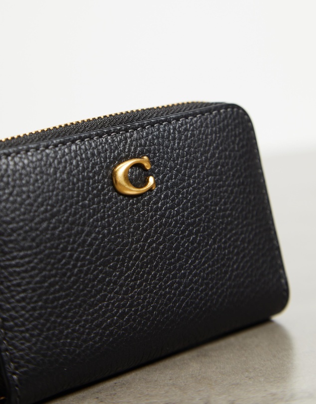 Coach - Polished Pebble Leather Essential Small Zip Around Card Case