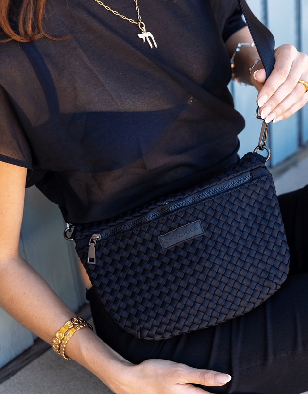 Chuchka - Woven Neoprene Belt Bag Black