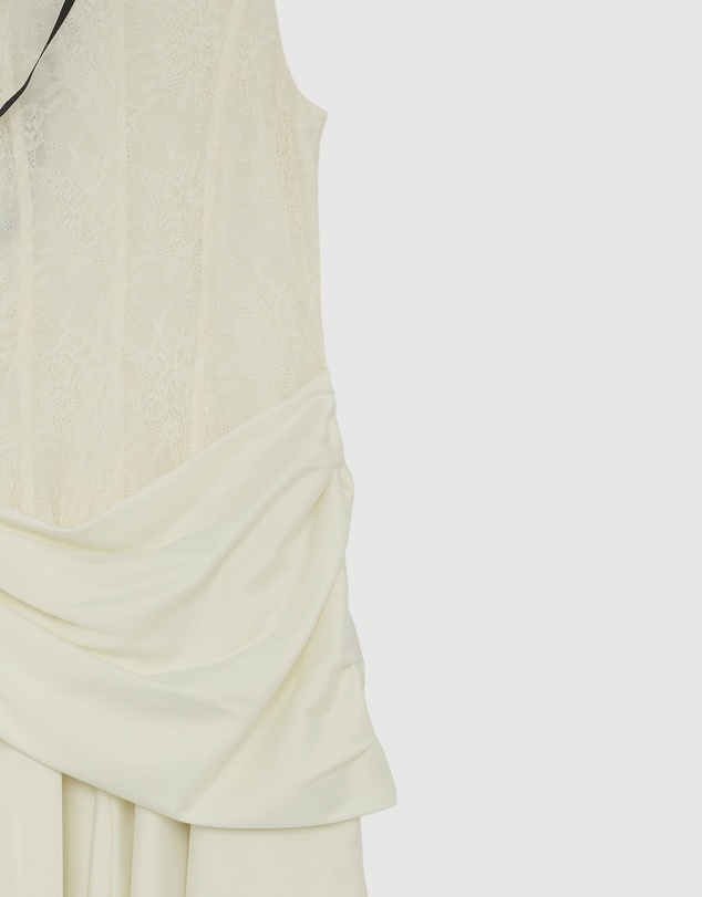 Revibe - Repaired CHANCERY Layla High Neck Lace Panelled Maxi Dress - AU 8