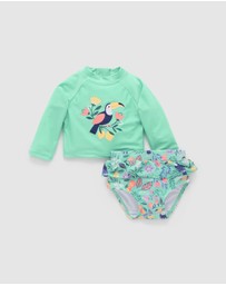 Purebaby - Printed Long Sleeve Rashie Set- Kids-Babies