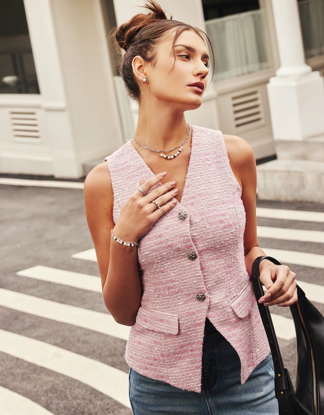 Ania Haie - Two-Tone Sparkling Braided Shell Pearl Necklace