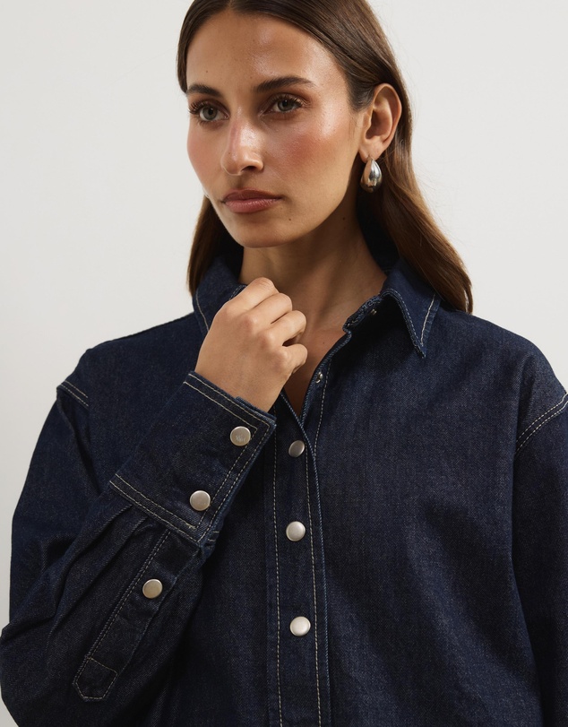 Atmos&Here - Romy Oversized Denim Shirt