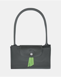Longchamp - Le Pliage Green Canvas Tote Bag - Medium