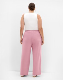 City Chic - Plus size Mae Wide Leg Jogger - dusty rose