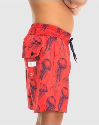 Tolu Australia - Boys Red Swim Shorts With Jellyfish