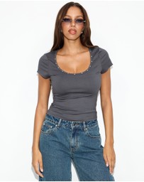 Dazie - Drea Studded Baby Tee
