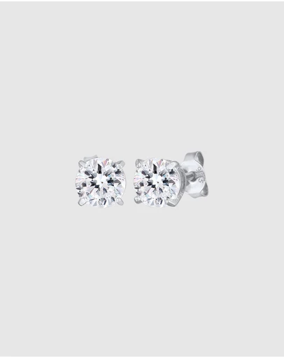 Kuzzoi - ICONIC EXCLUSIVE - Crystal Stud Earrings in 925 Sterling Silver