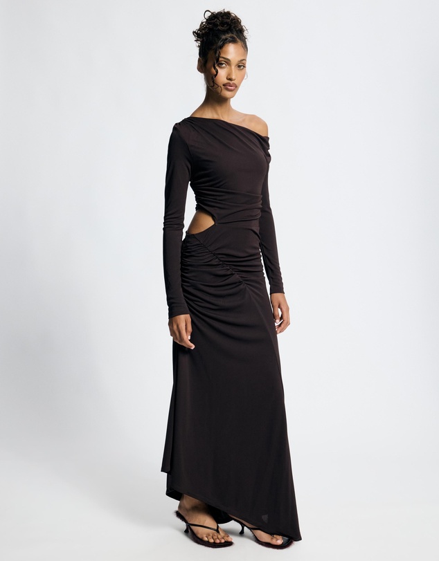 Lover - Ravenna Long Sleeve Asymmetrical Jersey Dress