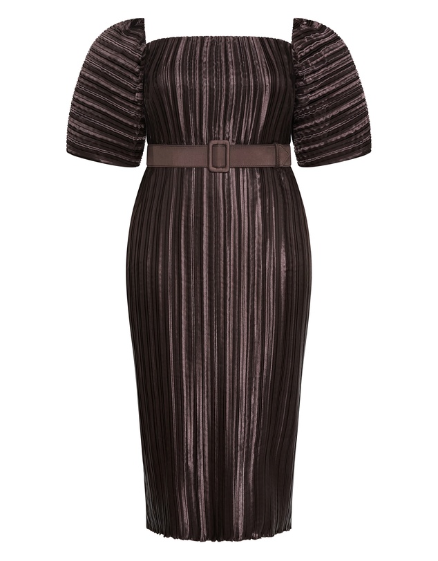 City Chic - Krista Pleat Midi Dress