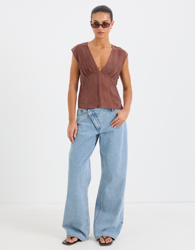 Calli - Fern V-Neck Cupro Top